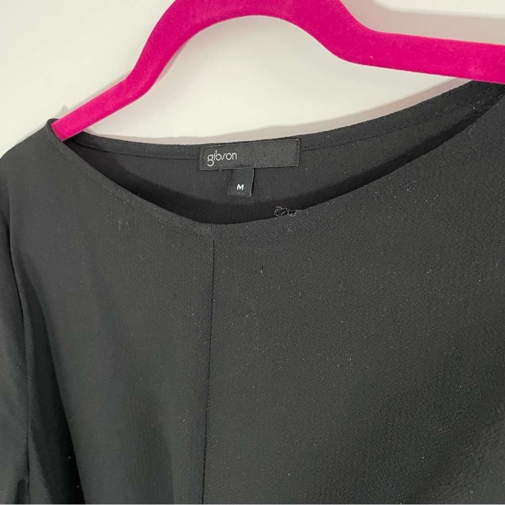 Gibson Asymmetrical Tie Waist Top M - Picture 2 of 5